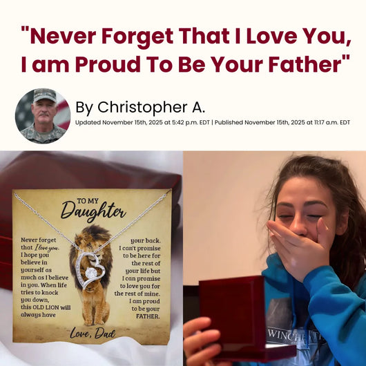 "Never Forget That I Love You" – Necklace for Daughter from Dad