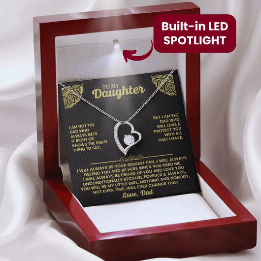 “I May Not Be a Perfect Dad, But I'll Always Protect You" – Necklace for Daughter from Dad