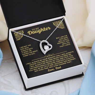 “I May Not Be a Perfect Dad, But I'll Always Protect You" – Necklace for Daughter from Dad