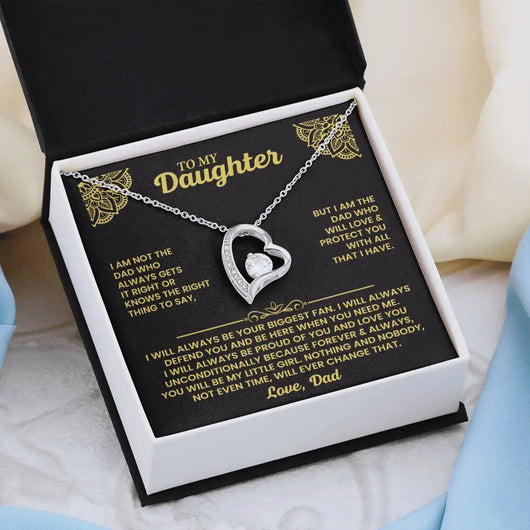 “I May Not Be a Perfect Dad, But I'll Always Protect You" – Necklace for Daughter from Dad