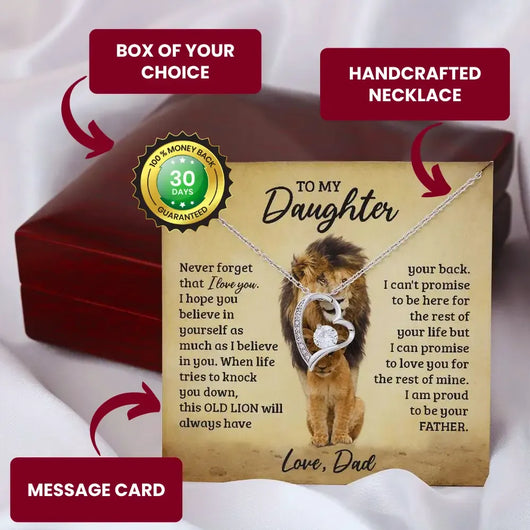 "Never Forget That I Love You" – Necklace for Daughter from Dad